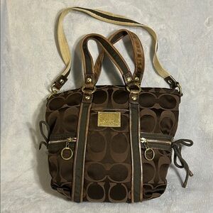 COACH Poppy 13843 Brown Tote Bag